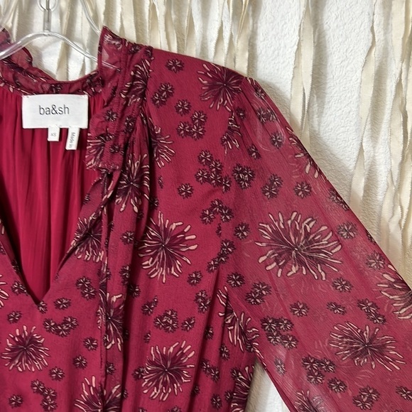 BA&SH Gizel Georgette Mini Dress Size XS/4 - Picture 10 of 14